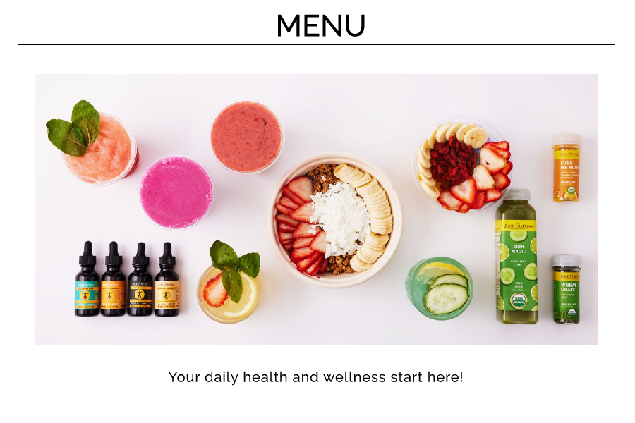 Immunity Juices Post workout smoothies Shots Acai superfoods