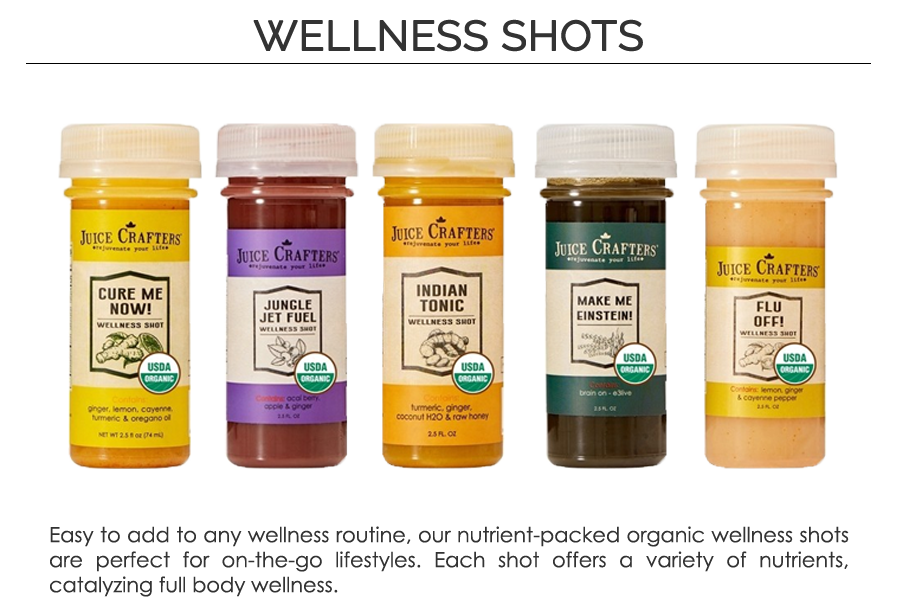 Immunity Juices Post workout smoothies + shots + acai + superfoods