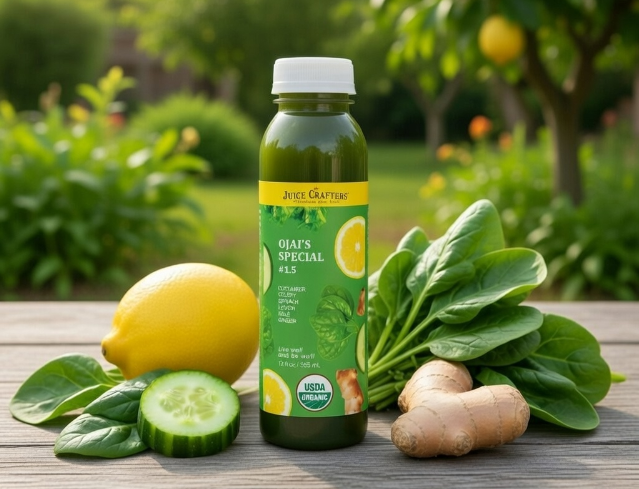 #1.5 Ojai's Special cold-pressed cold-pressed juice — Lemon, Ginger, Kale, Spinach, Parsley, Celery & Cucumber