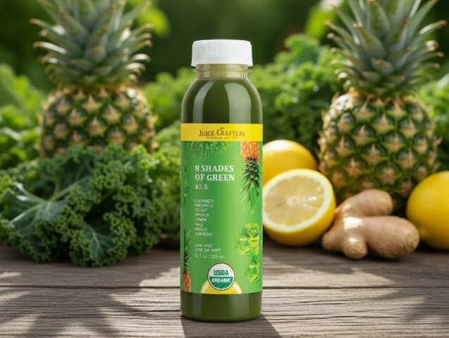 #3.5 8 Shades of Green cold-pressed cold-pressed juice — Watermelon, Kale, Spinach, Celery, Pineapple, Cucumber & Turmeric