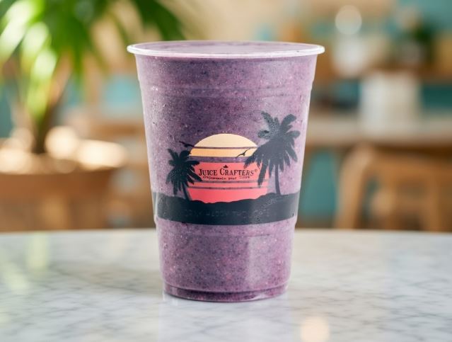 Amazonian Breakfast cold-pressed meal replacement smoothie — Almond Milk, Amazonian Acai, Banana, Strawberries, Almond Granola & Coconut Flak