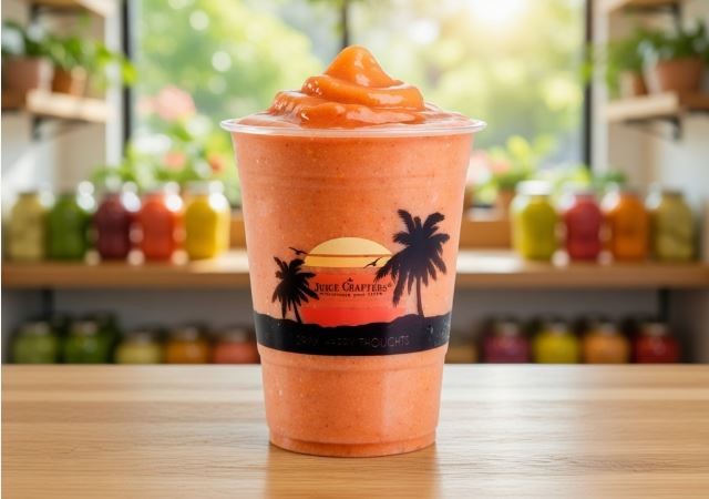 JUL | American Eagle cold-pressed smoothie of the month — Apple Juice, Mango Sorbet & Orange