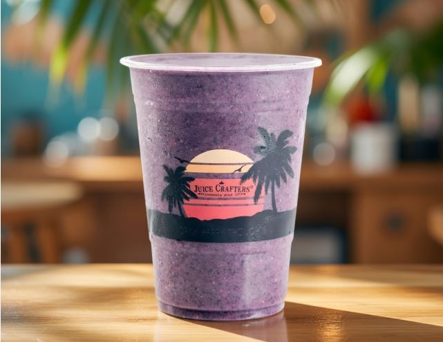 APR | Good Fibes Only cold-pressed smoothie of the month — Apple Juice, Blueberries, Banana, Orange, Chia Seeds, Mint, Prebiotic Fiber, Fla