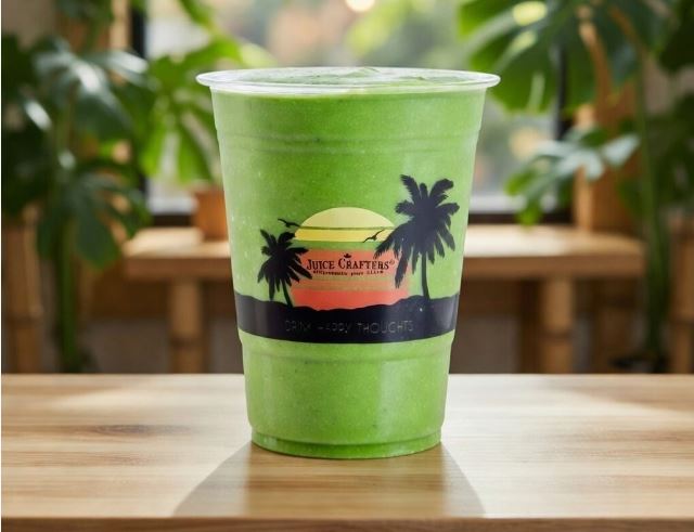 Green Soul cold-pressed cold-pressed smoothie — Banana, Pineapple, Celery, Spinach, Kale, Cold-Pressed Apple Juice, Turmeric & S