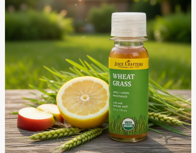 Wheatgrass cold-pressed wellness shot — Apple, Lemon & Wheatgrass